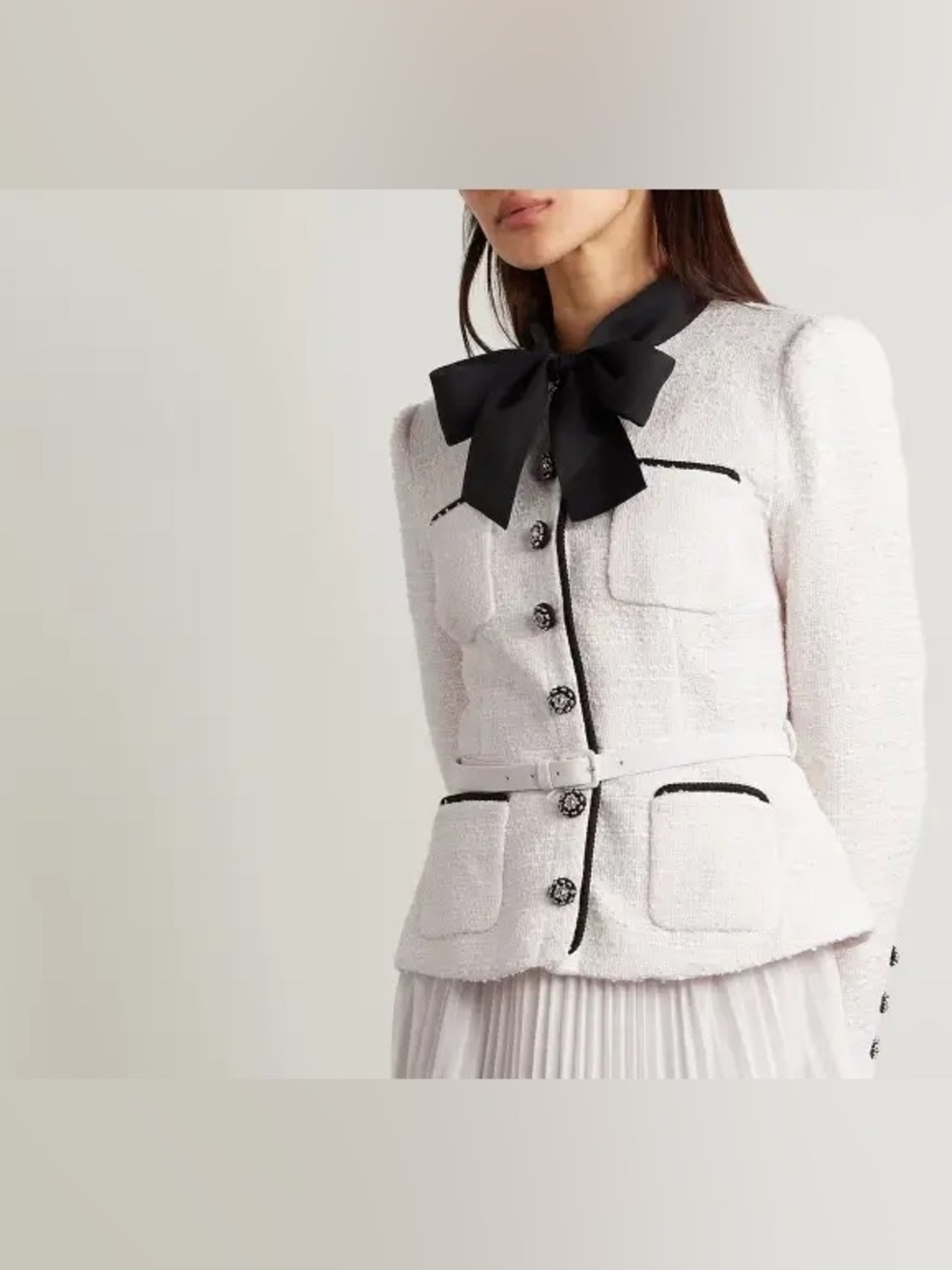 Self-Portrait Tweed Bouclé Bow Blazer Kate Middleton NWT